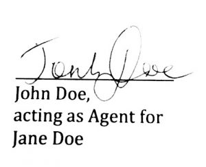 power of attorney preprinted signature