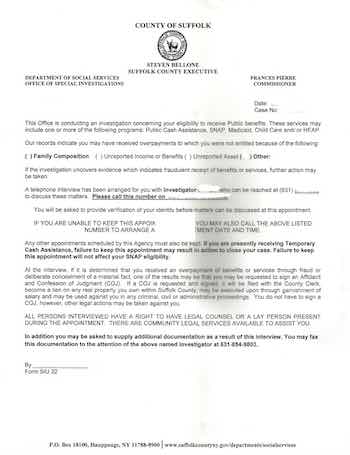 suffolk county department of social services investigation letter
