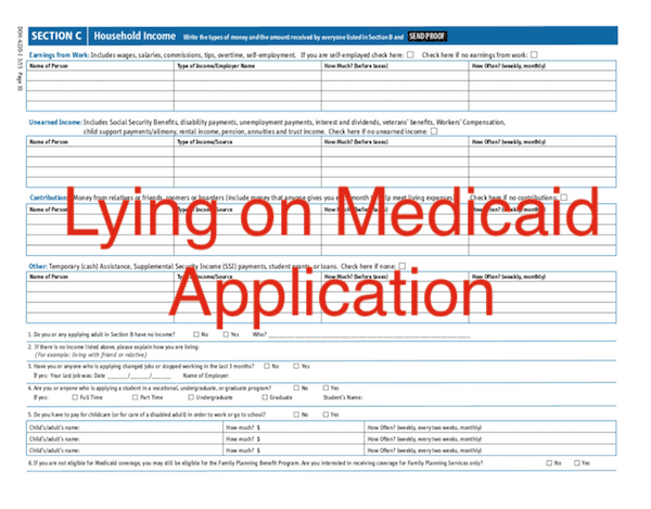 Lying on Medicaid Application