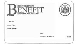 picture of a Medicaid benefit card 
